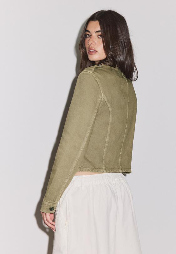 giacca in twill con bottoni