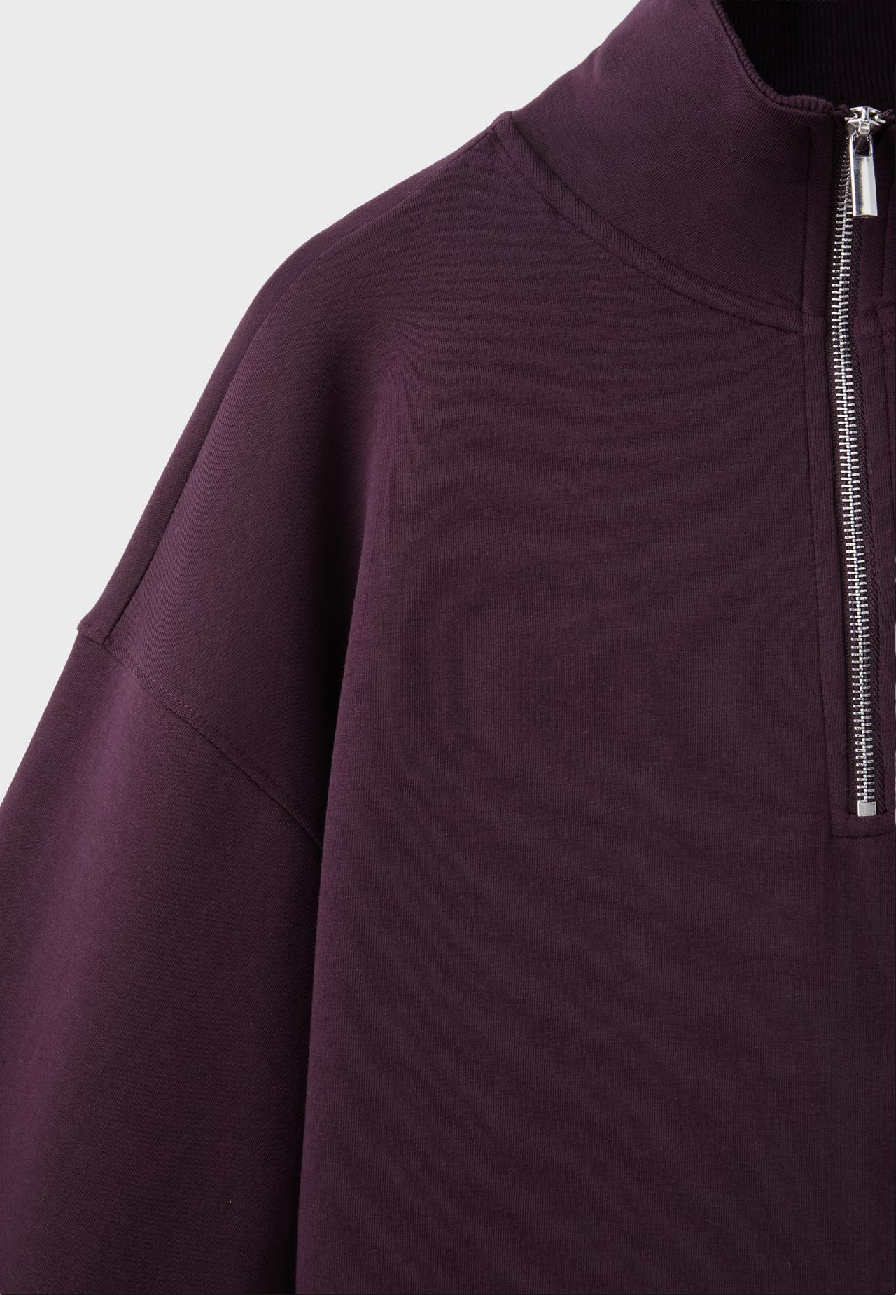 B10 Zip-up sweatshirt with lapel collar — Dark purple
