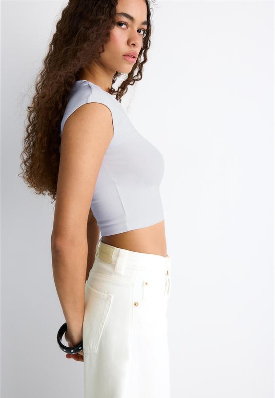 tshirt crop basic aderente