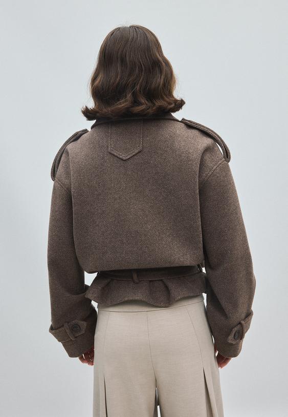 Stradivarius Oversize-Trenchcoat Mit Weichem Griff Braun M