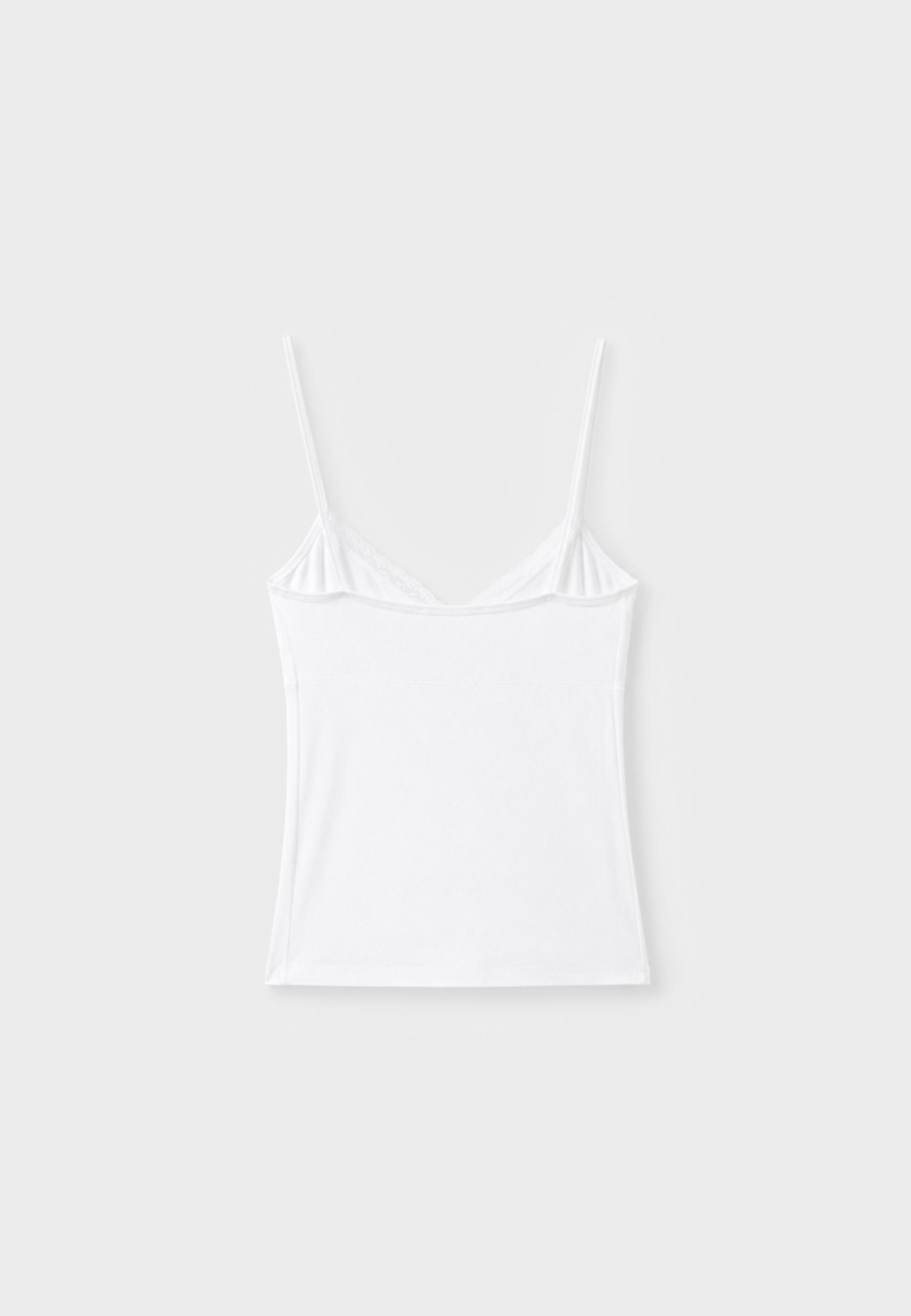 Strappy lace top — Ecru