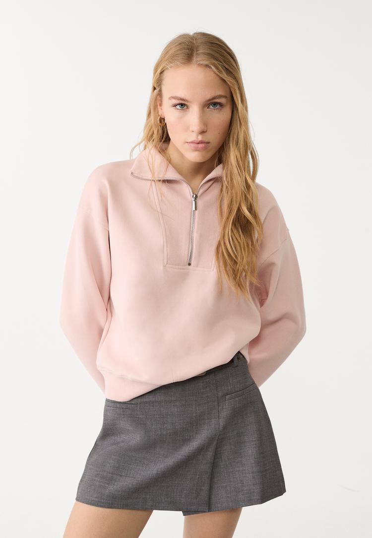 sudadera cuello subido cremallera
