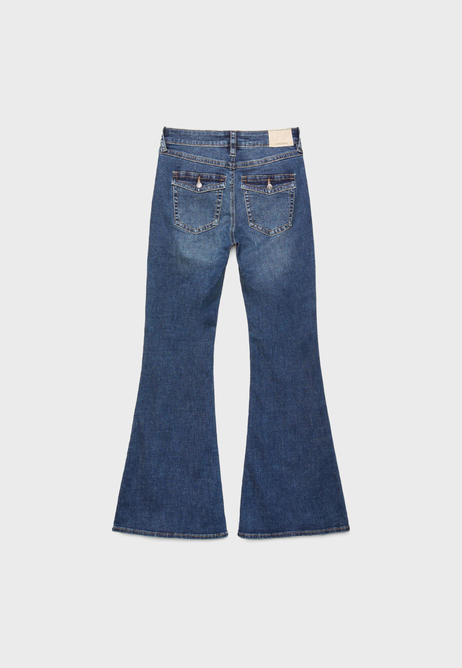 D04 low rise flared jeans — MEDIUM DENIM WASH