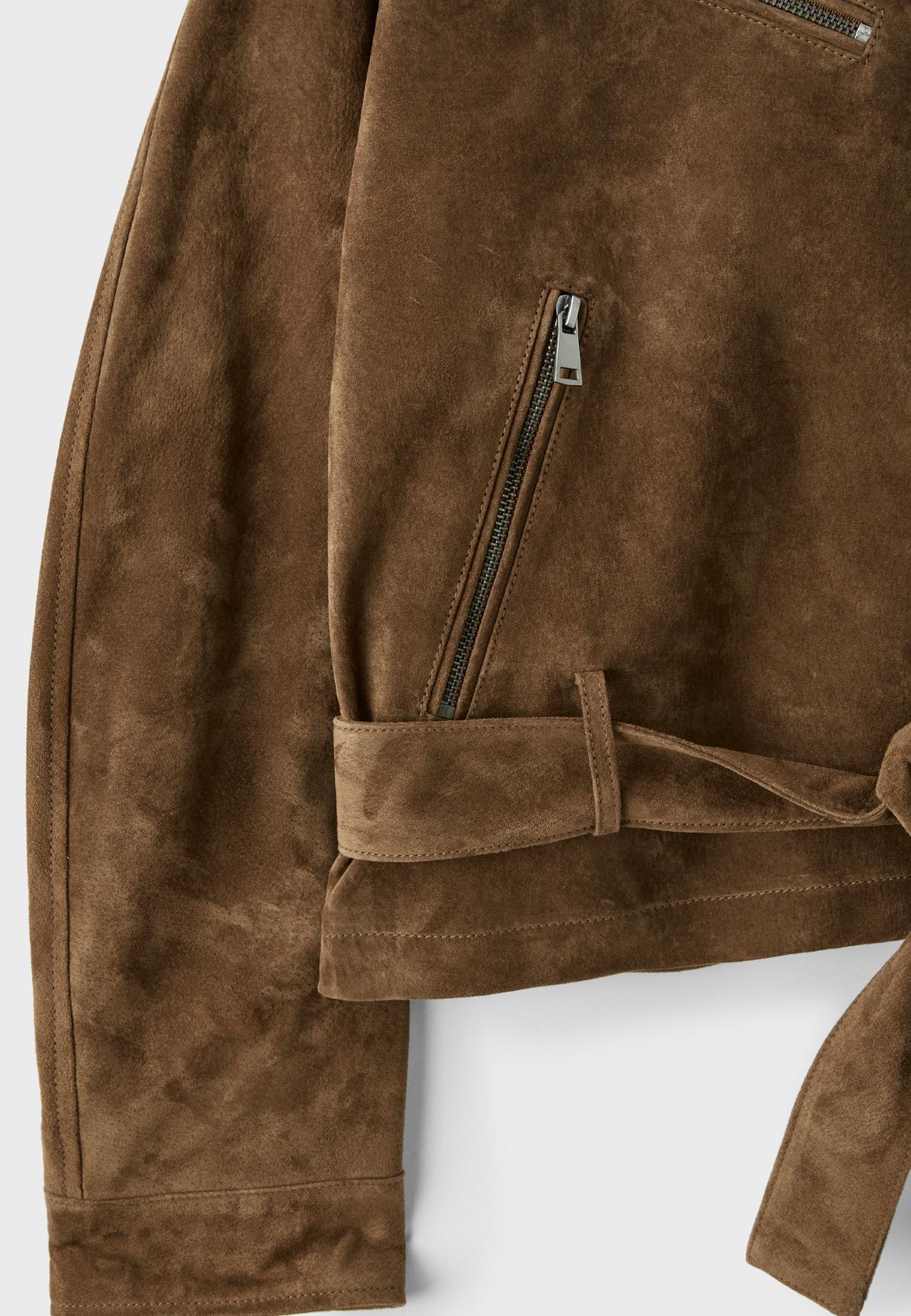 100% leather biker jacket — Brown
