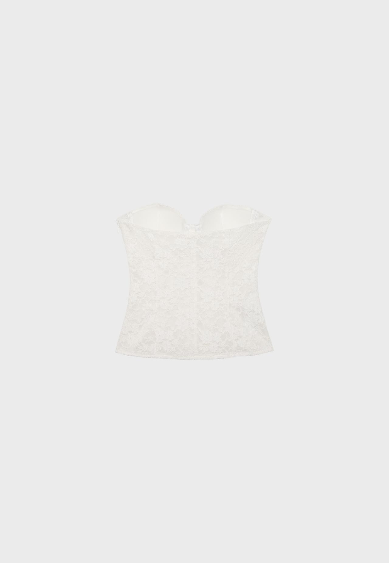 Lace corset with boning — Ecru