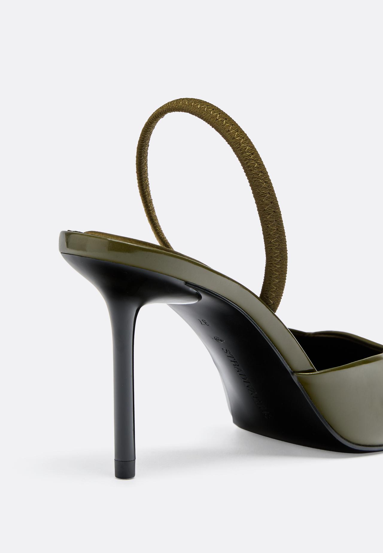 Patent-effect stiletto shoes — KHAKI
