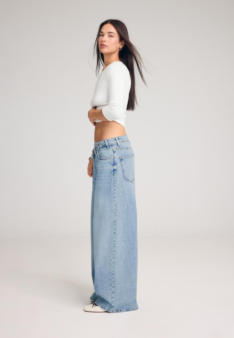 jeans met gekruiste taille