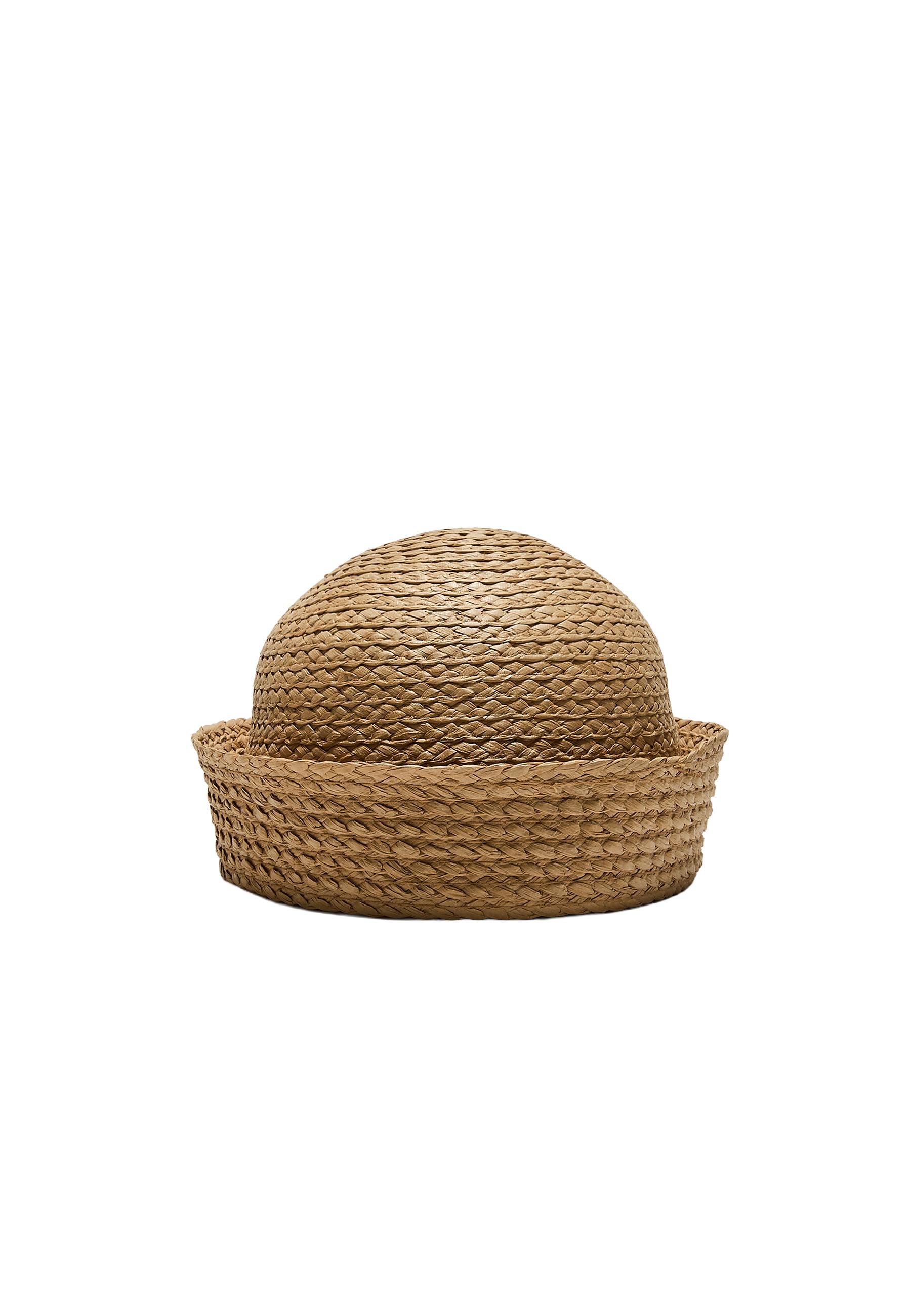 Braided raffia hat — Beige