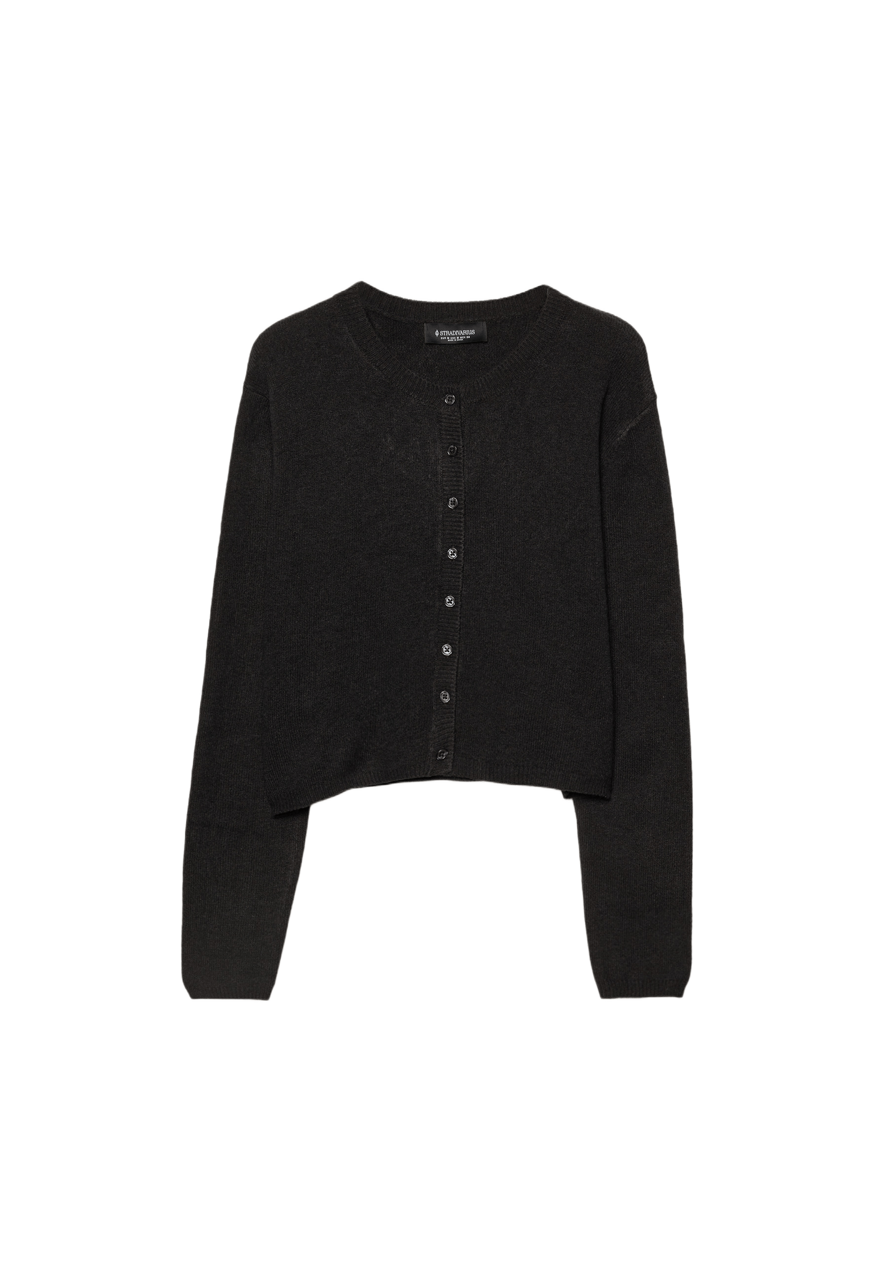 Soft-touch button-up knit cardigan — Black