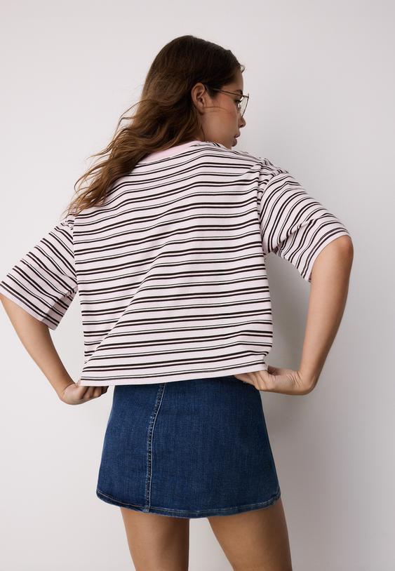 t shirt manches courtes raye