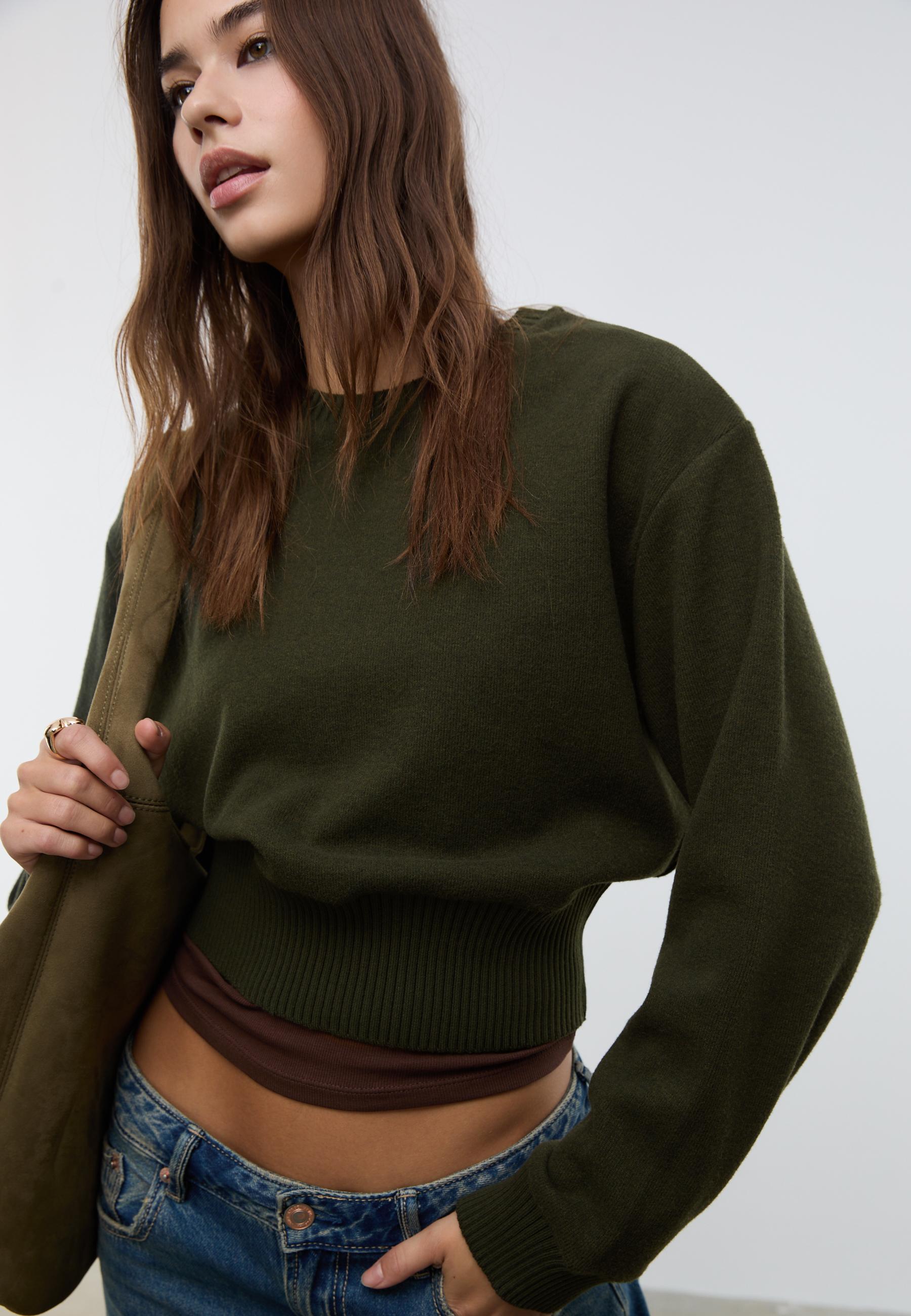 T-shirt en maille avec ceinture - Mode femme | Stradivarius France