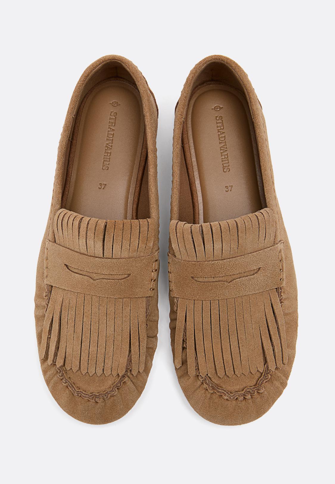 Mocassins à franges en cuir Mode femme Stradivarius Algérie