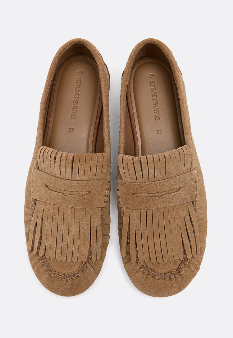 mocasines flecos piel