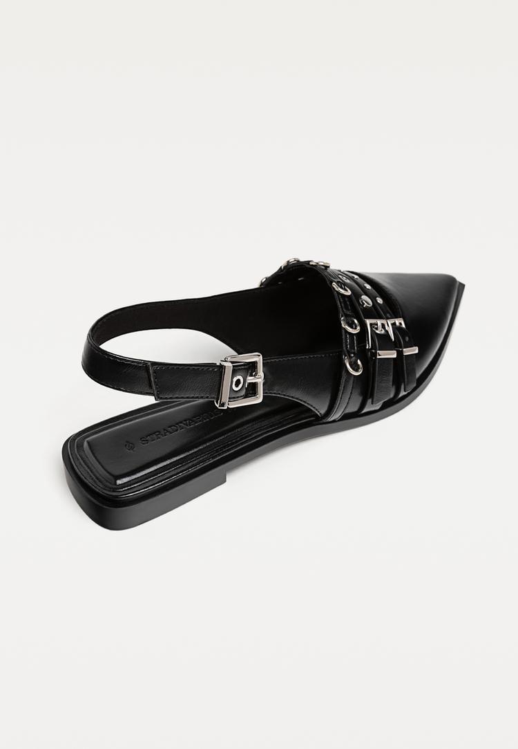 zapatos planos tiras hebillas