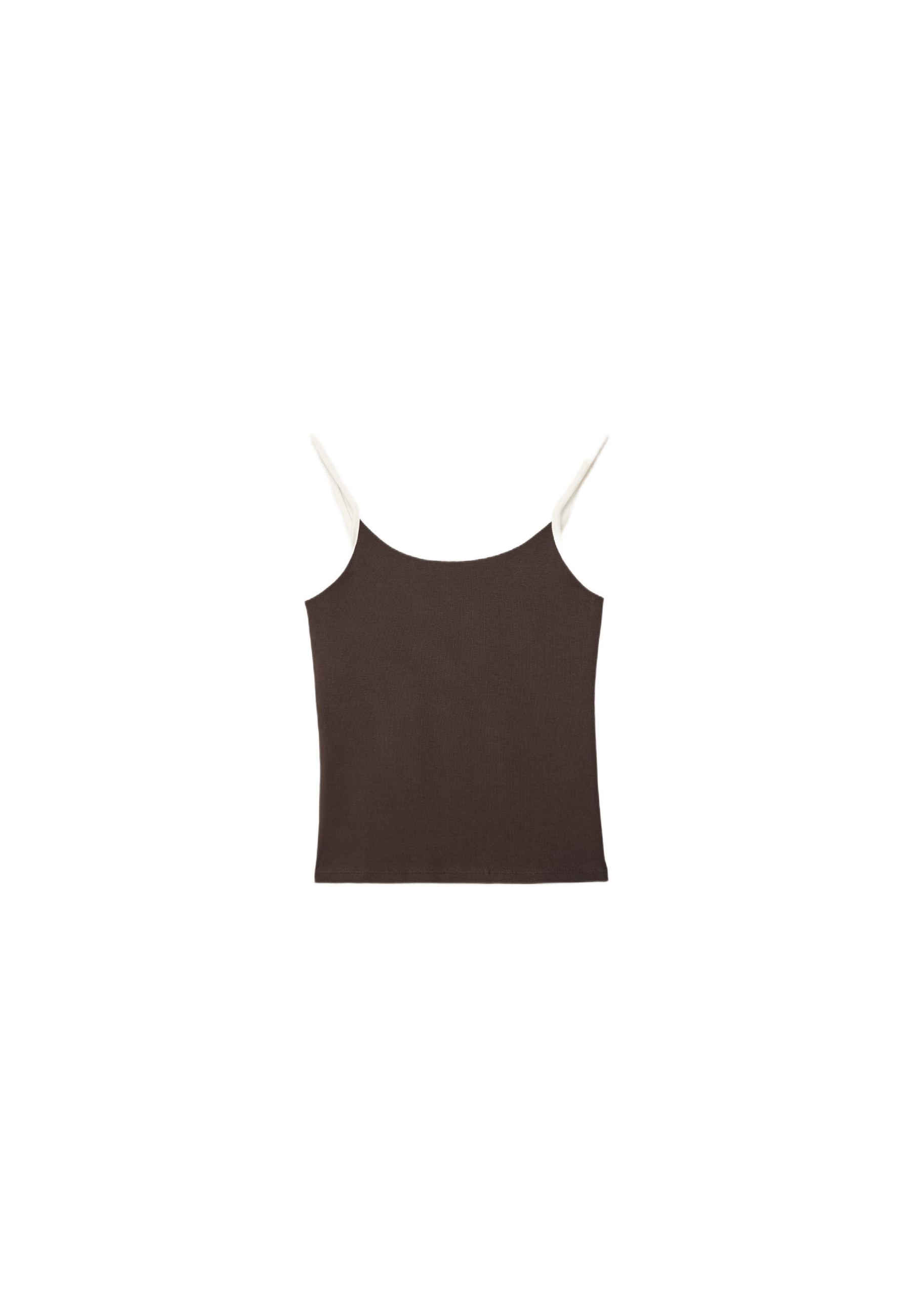 B07 Ribbed strap top — Brown