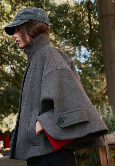 Wool blend cape coat — 0-457 4