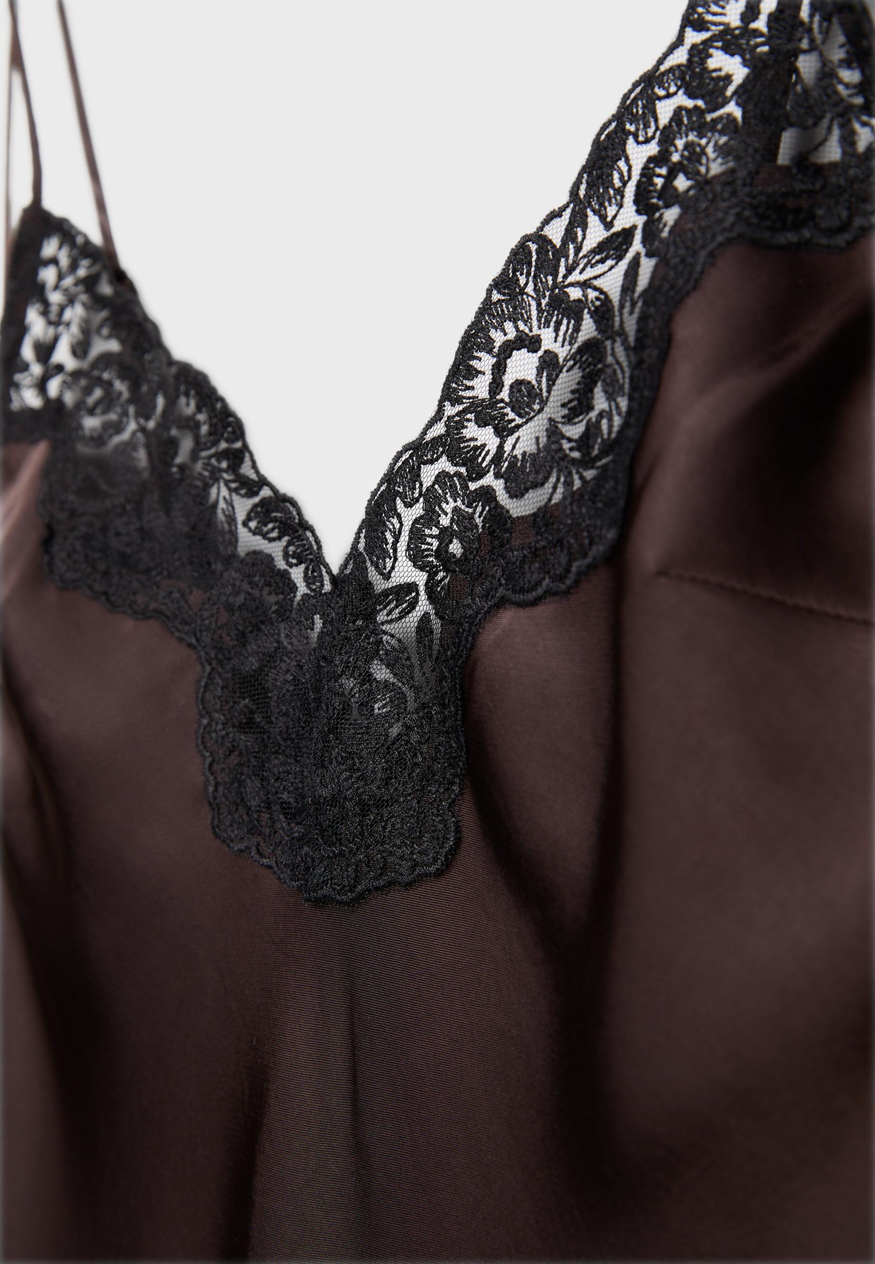 Satin camisole dress — Brown