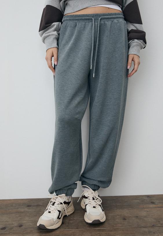 yumusak dokulu baggy jogger pantolon