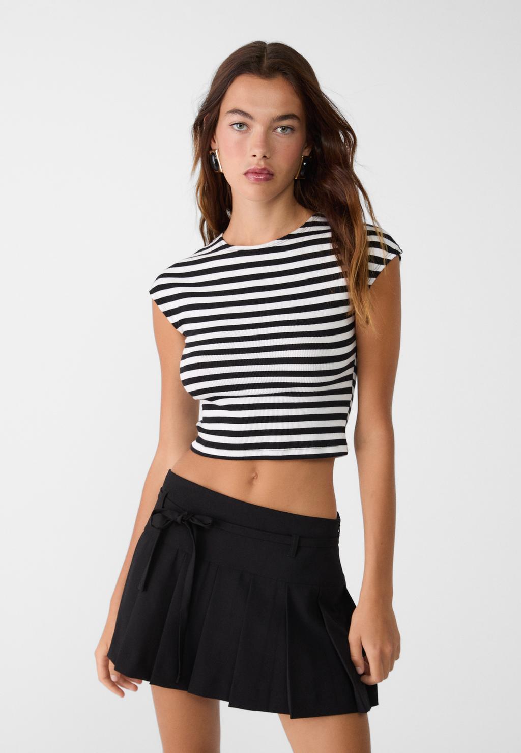 Striped top with mini sleeves