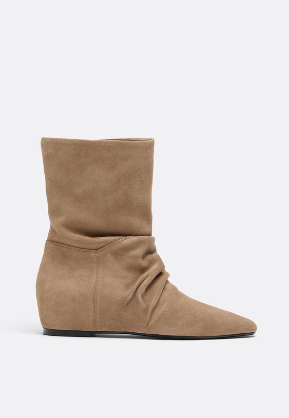 bottines en cuir a talon compense interieur