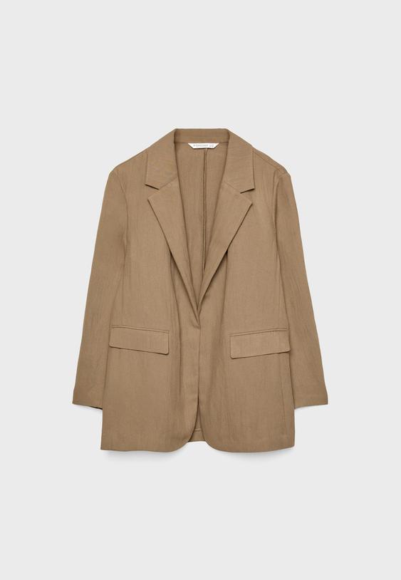 Buruşuk tasarımlı dökümlü regular fit blazer_5