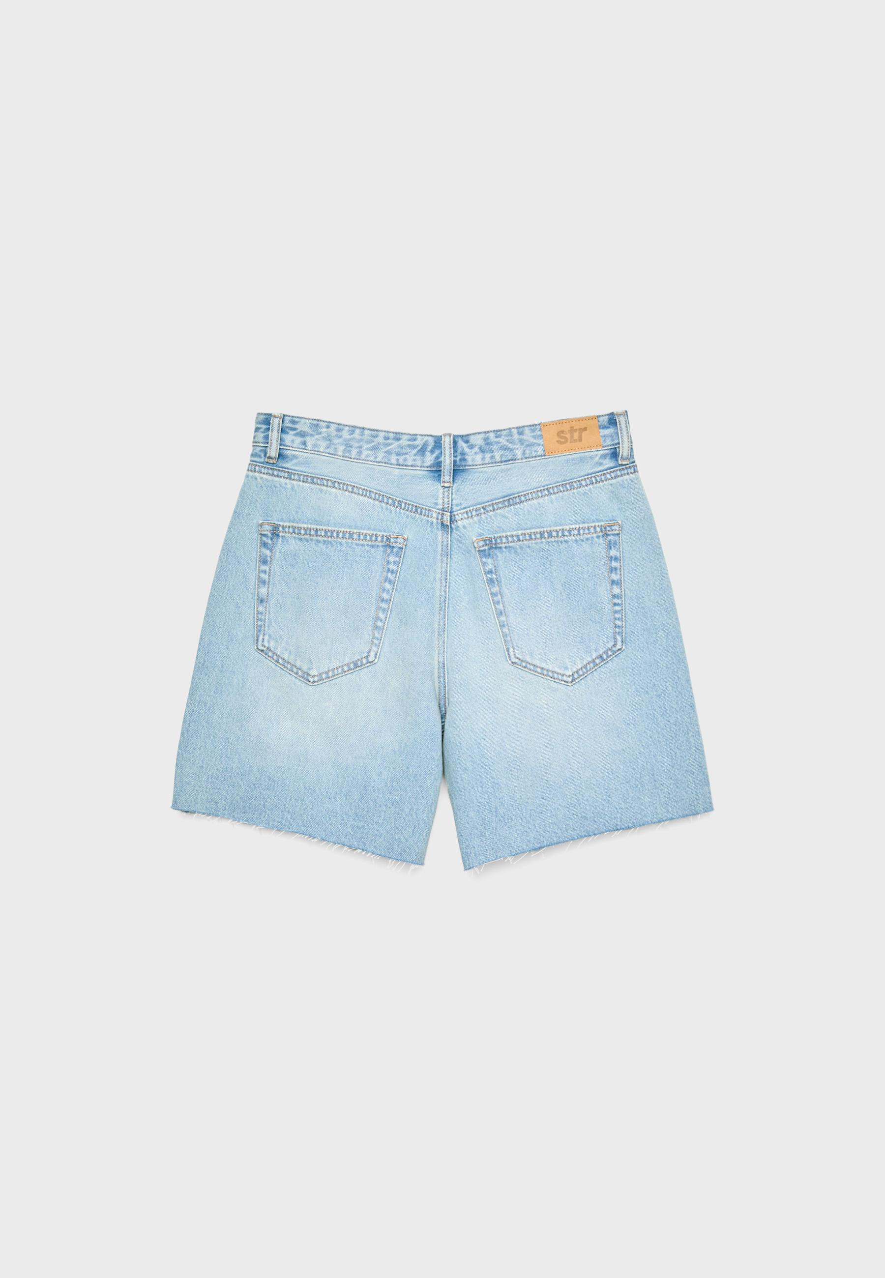Mid-rise denim Bermuda shorts - Women's fashion