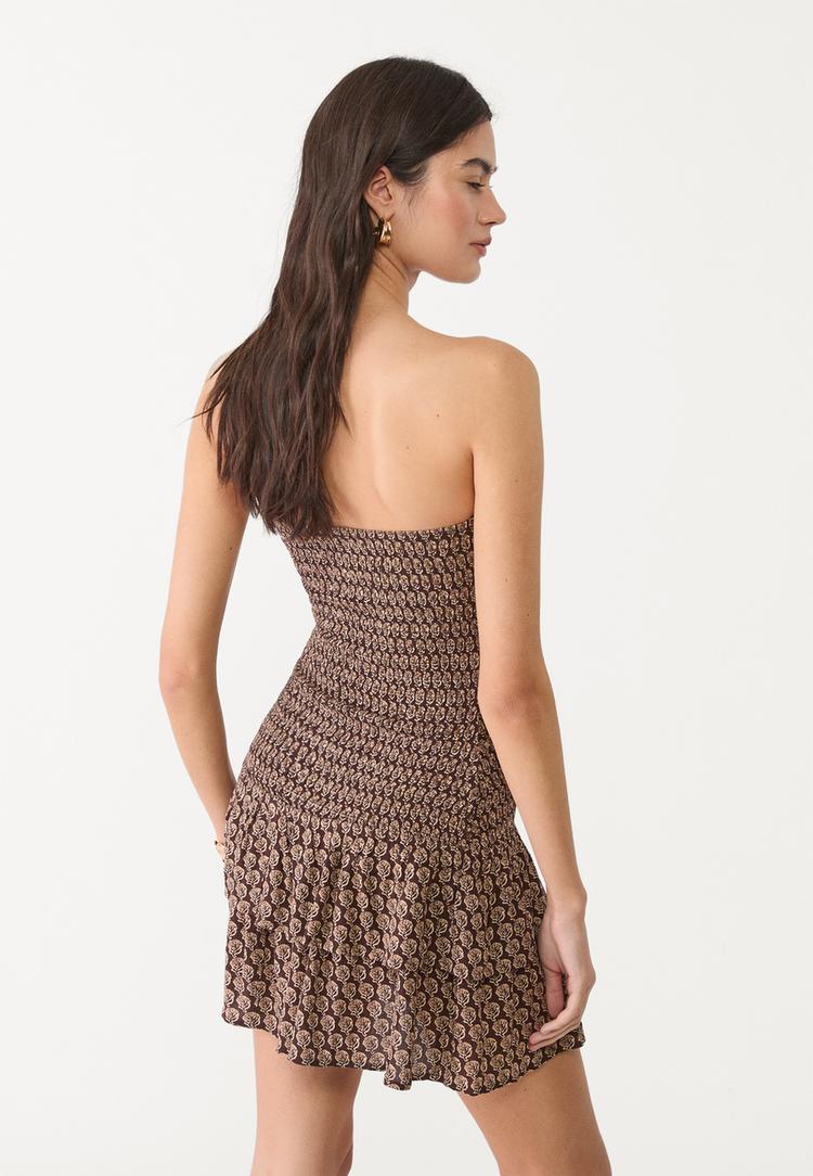 vestido estampado corto volantes