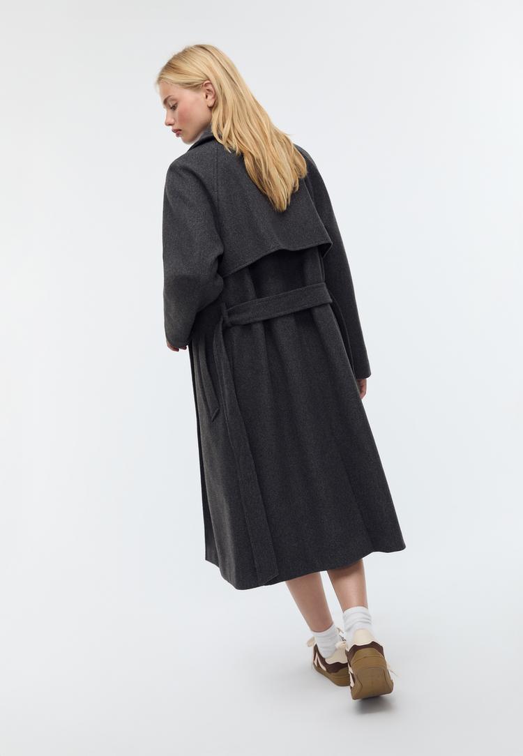 cappotto trench in tessuto morbido al tatto