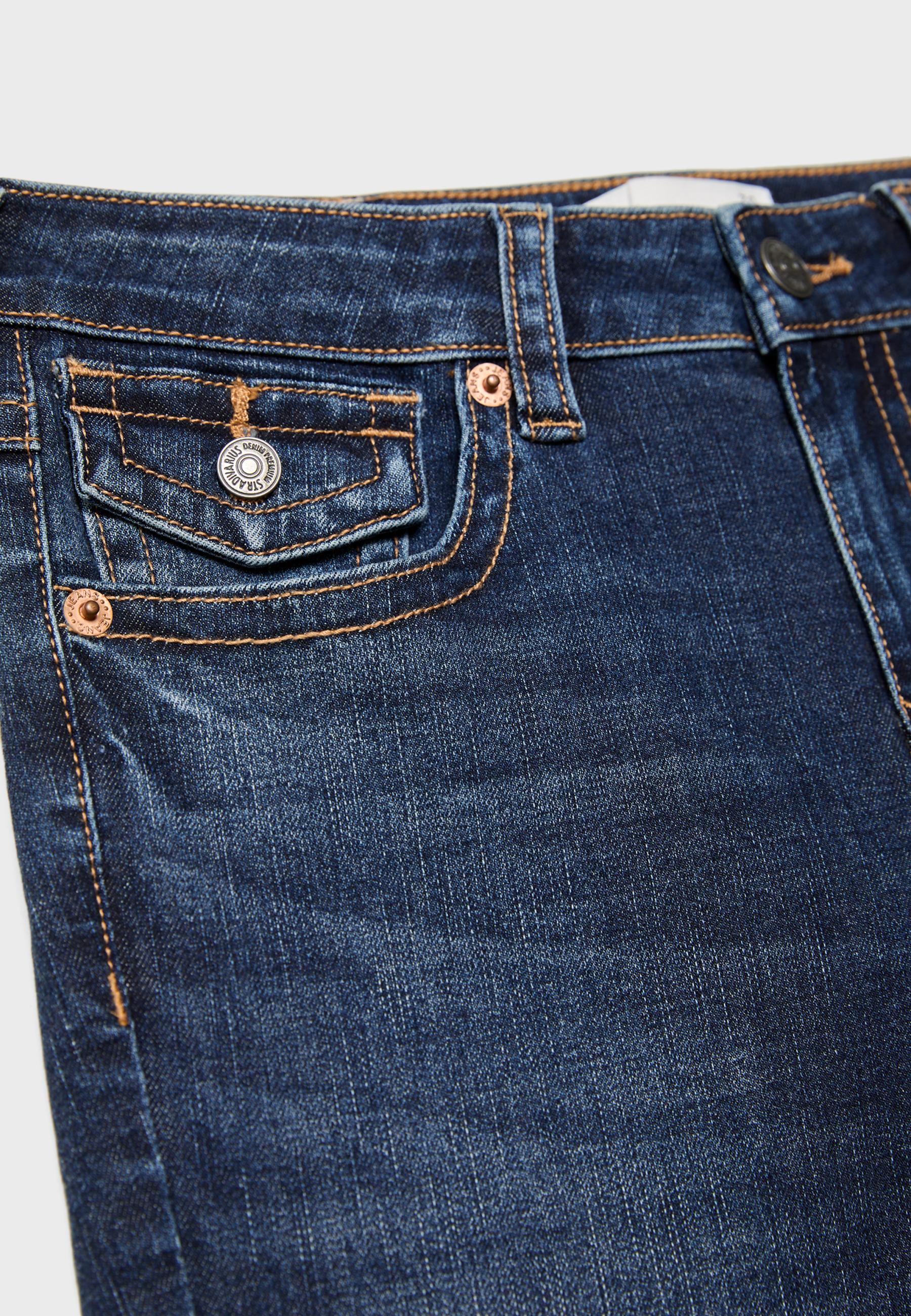 D04 low rise flared jeans — MEDIUM BLUE DENIM