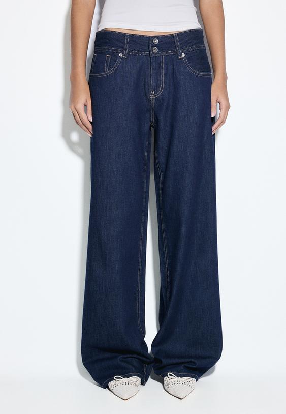 jeans low waist doble boton