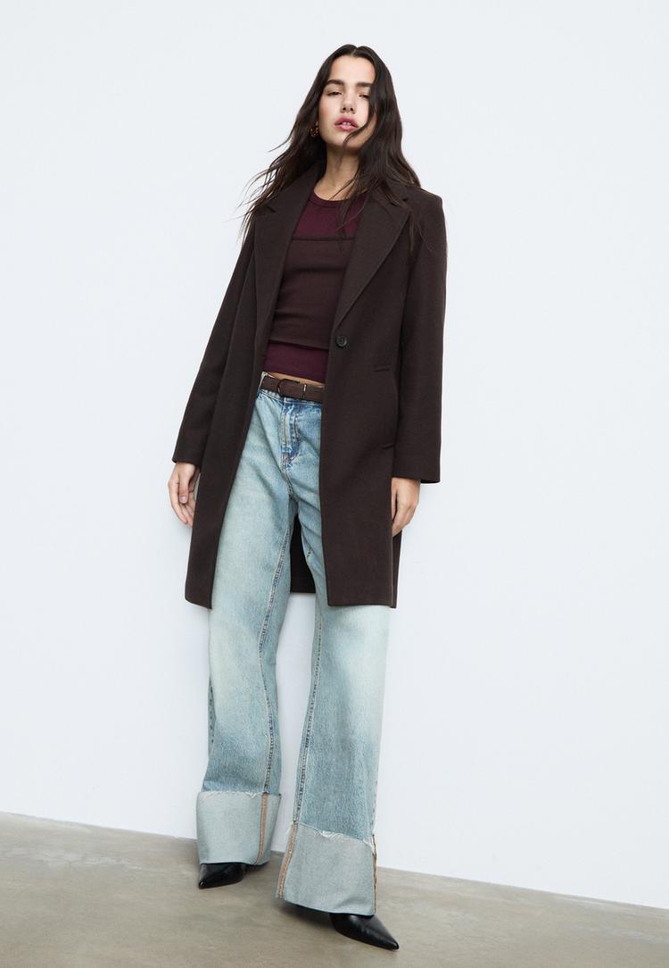 softtouch buttonup midi coat