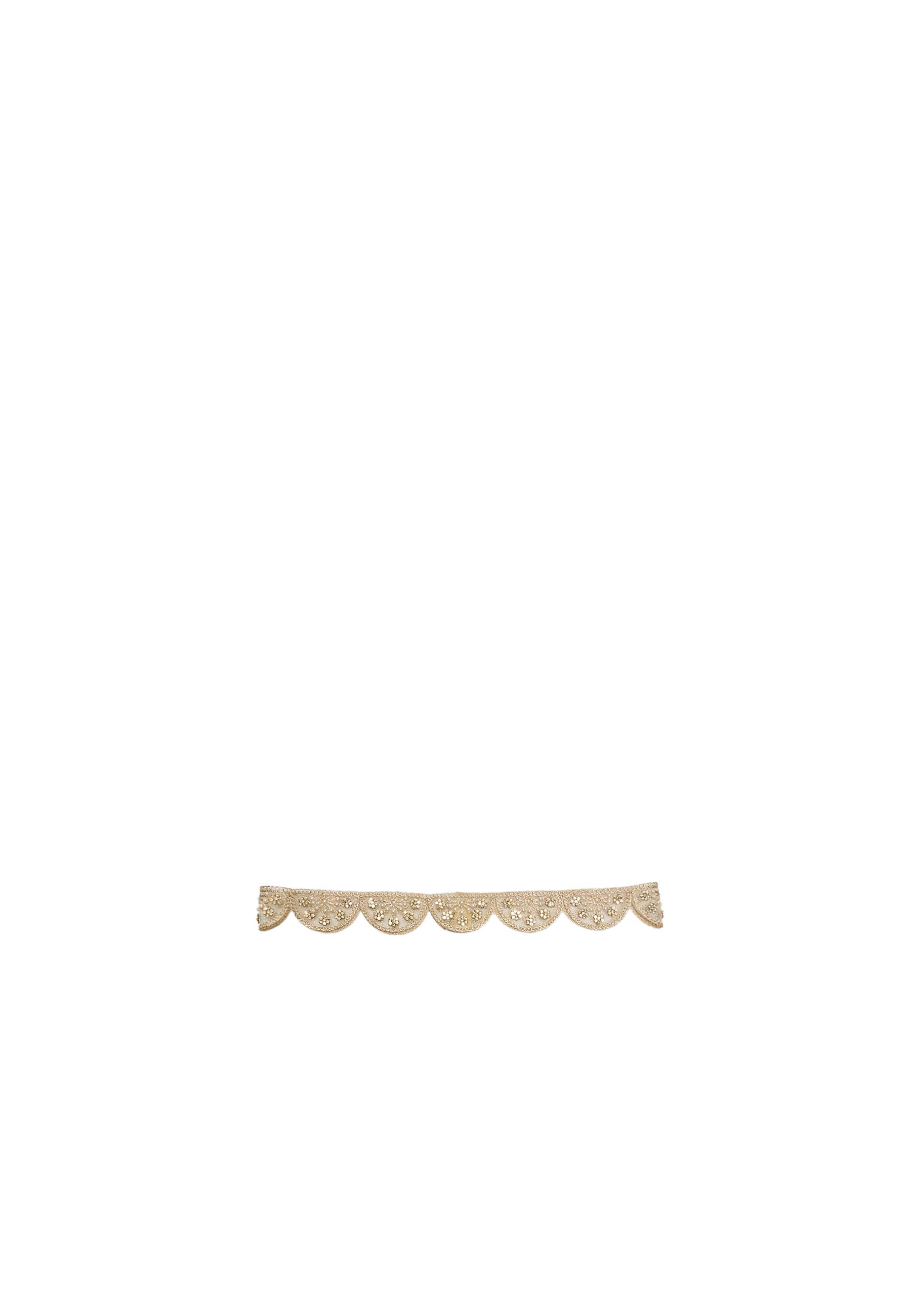 Wavy faux pearl belt — Ecru