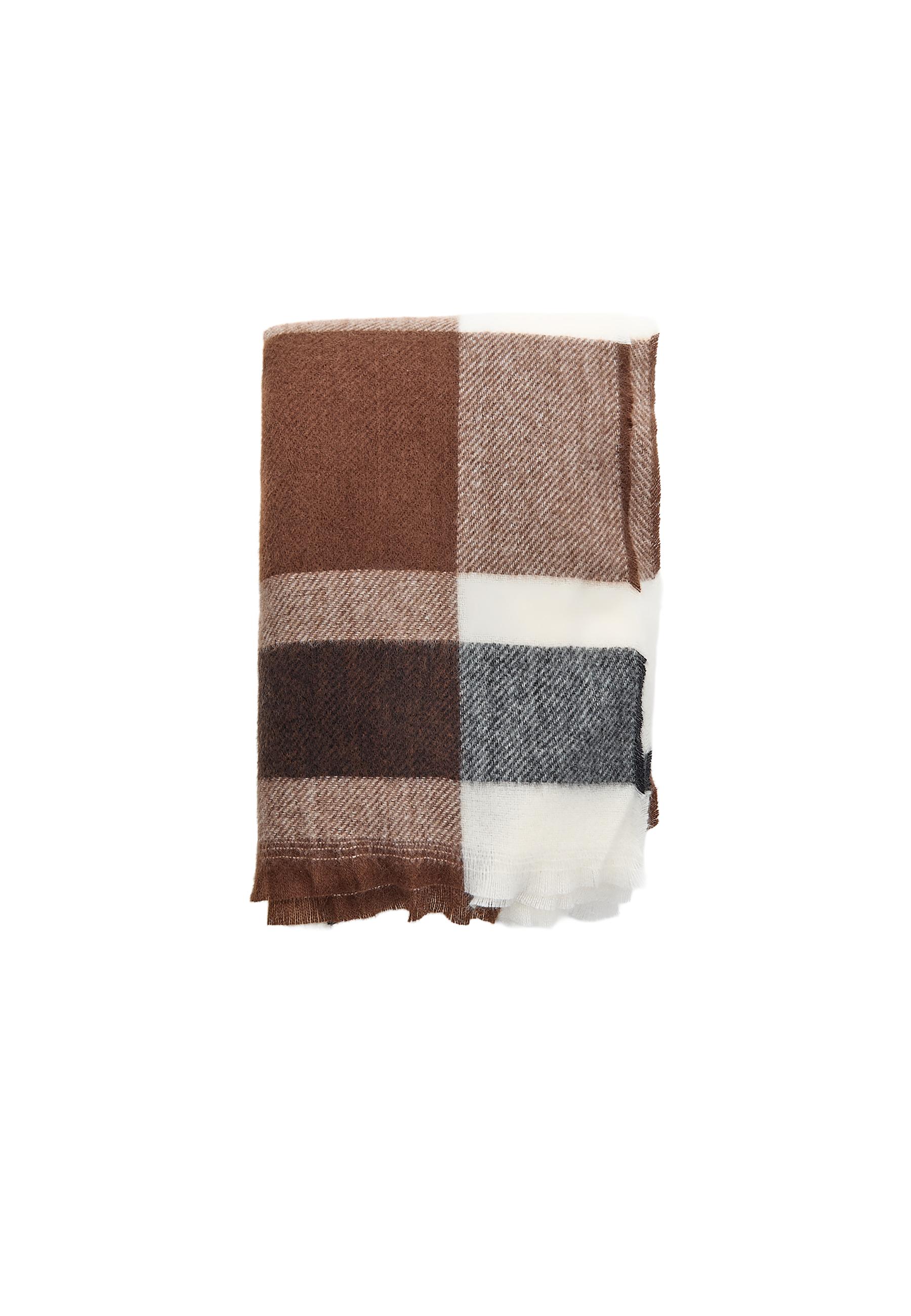Checked scarf — Ecru