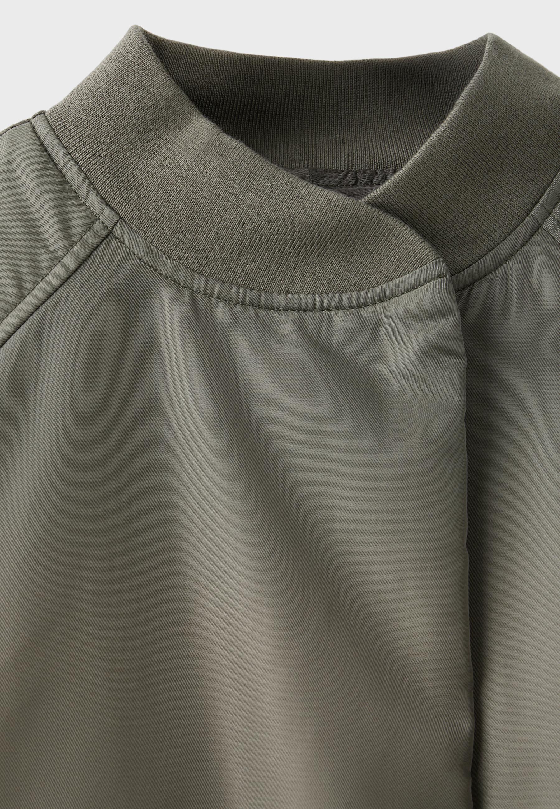 Stand collar bomber jacket — Khaki
