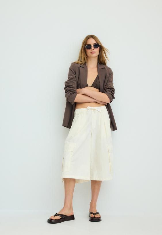 open blazer met strepen