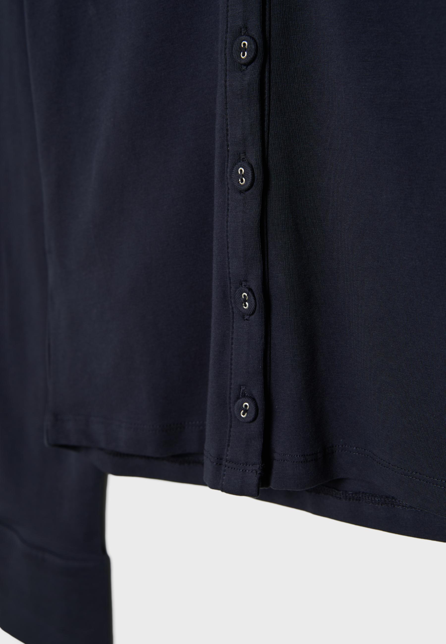 Knit shirt with buttons — Navy blue