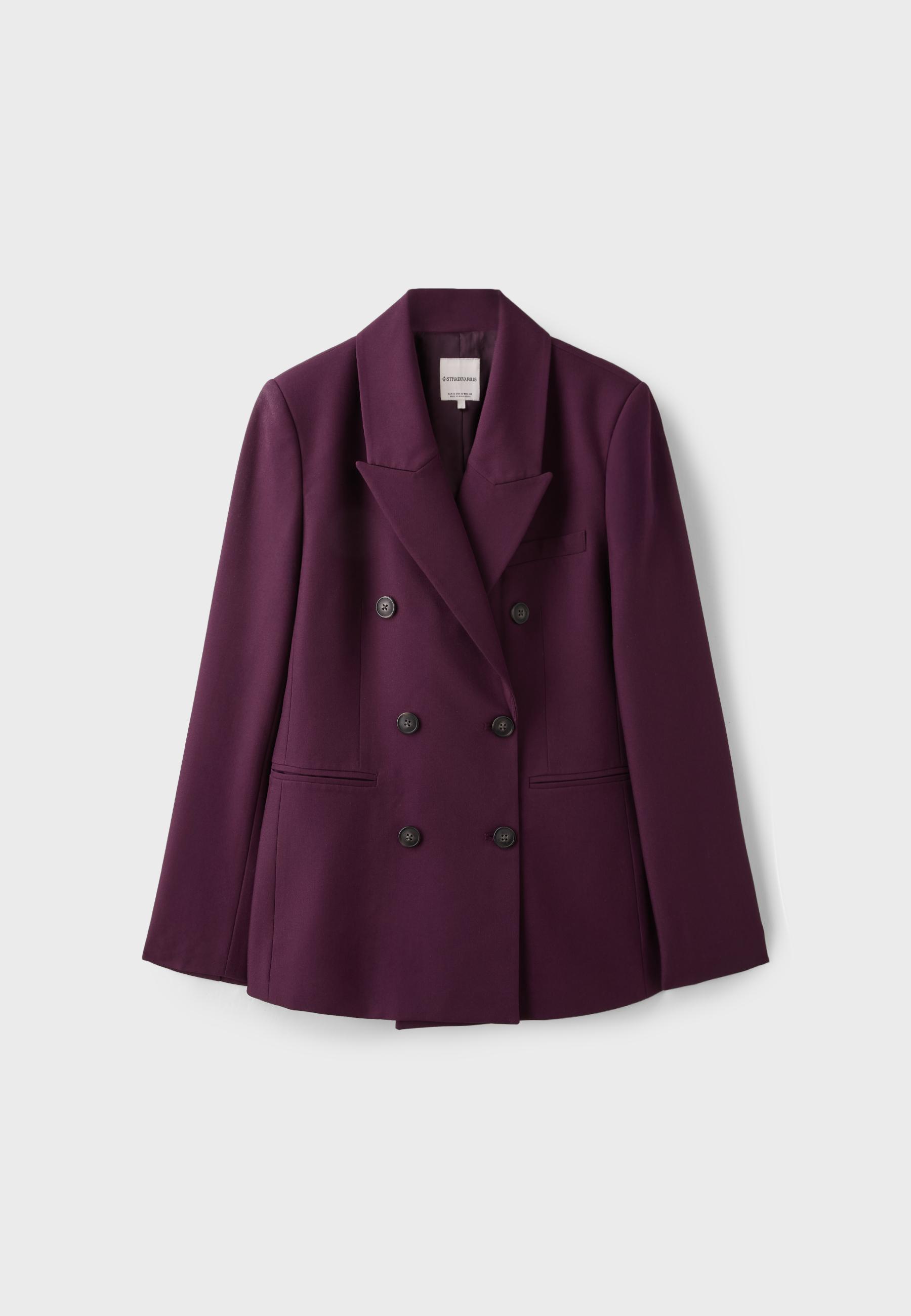 Fitted blazer with buttons — Purple