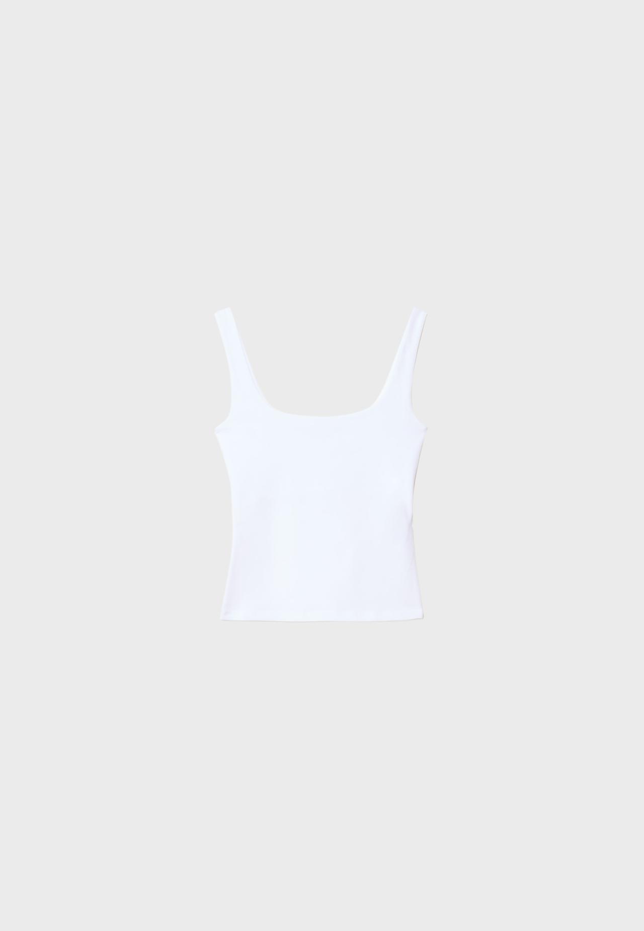 Wide strap vest top — White