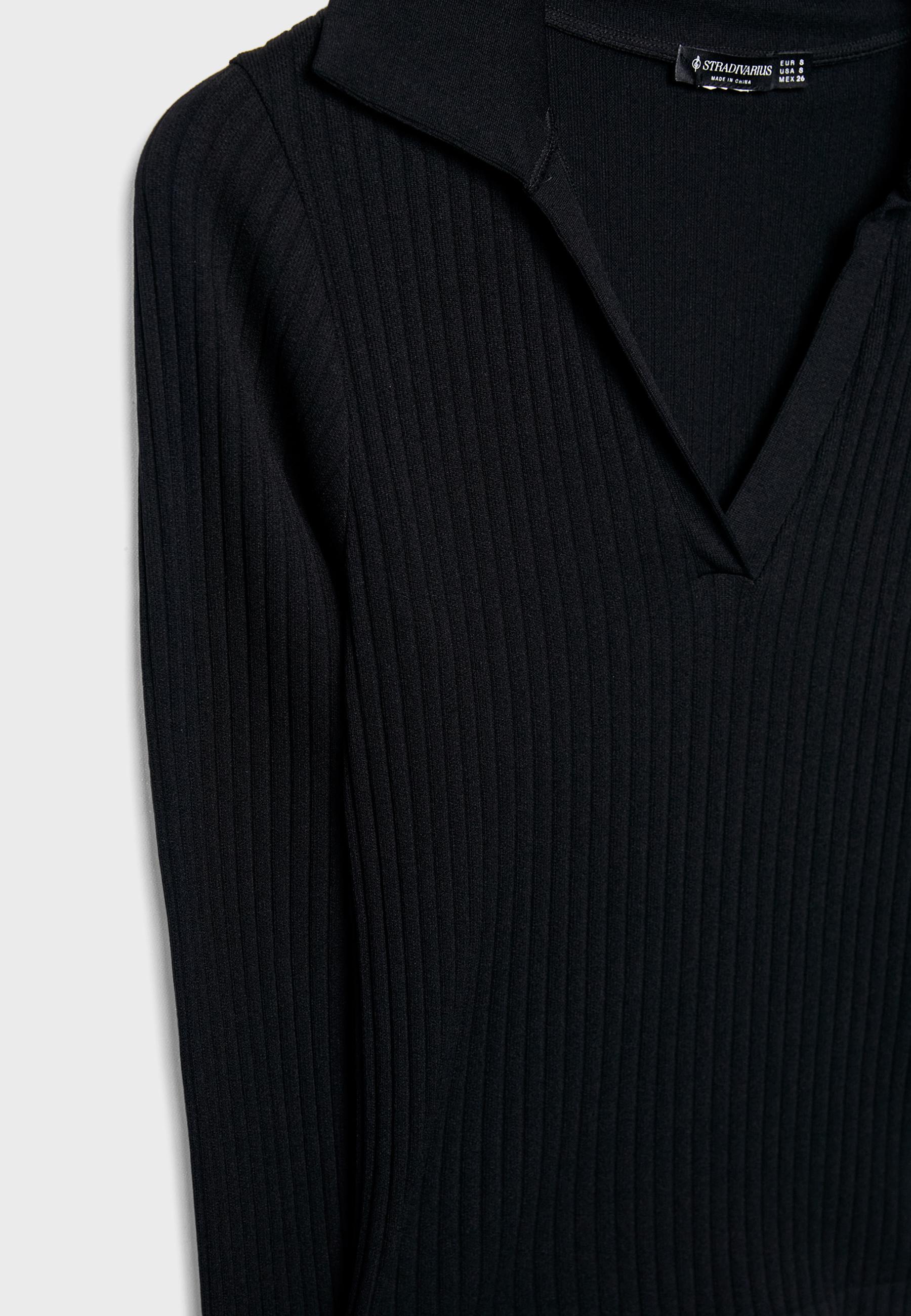 Seamless polo T-shirt — Black
