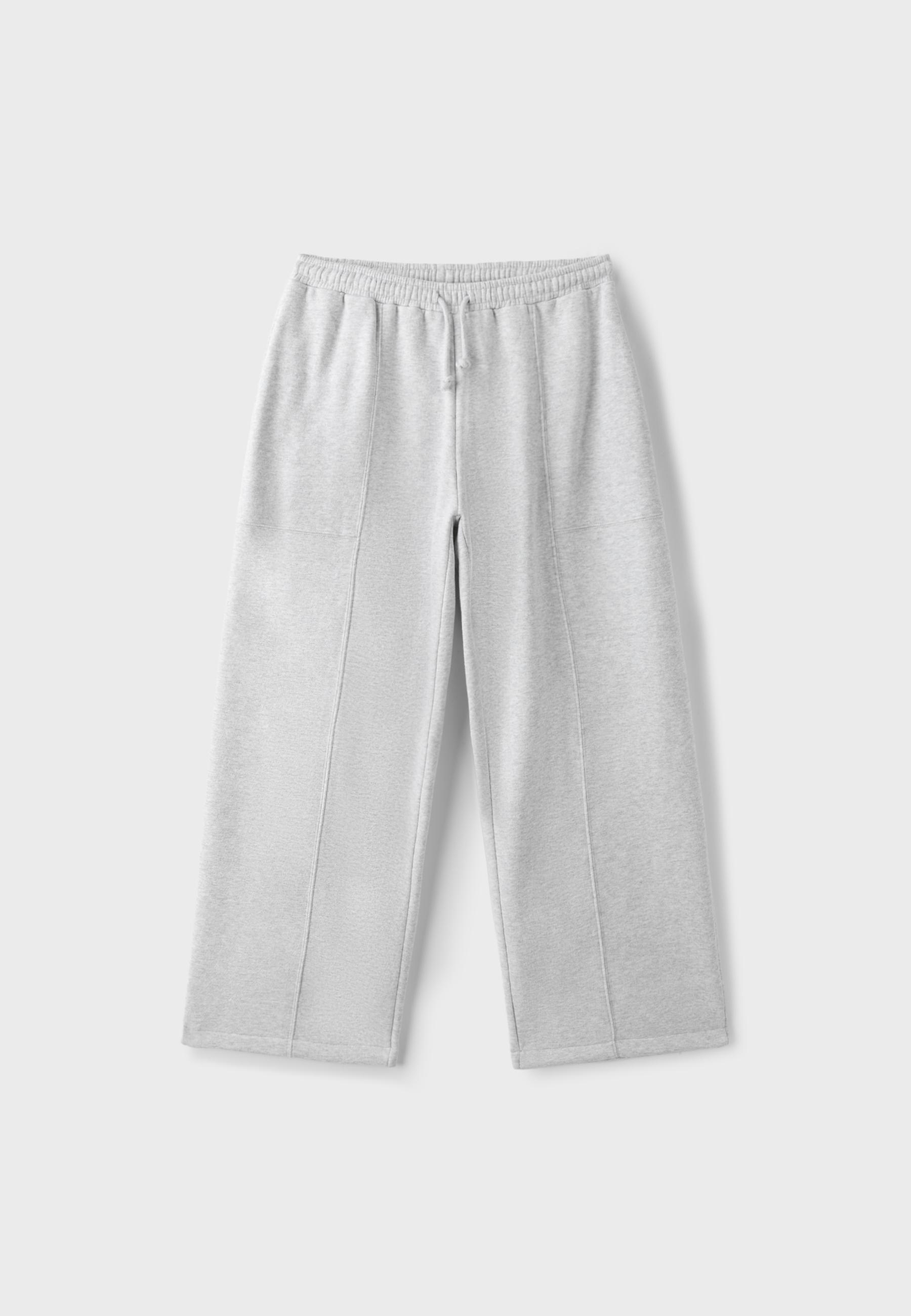 Plush barrel jogger trousers with stoppers — Grey melange