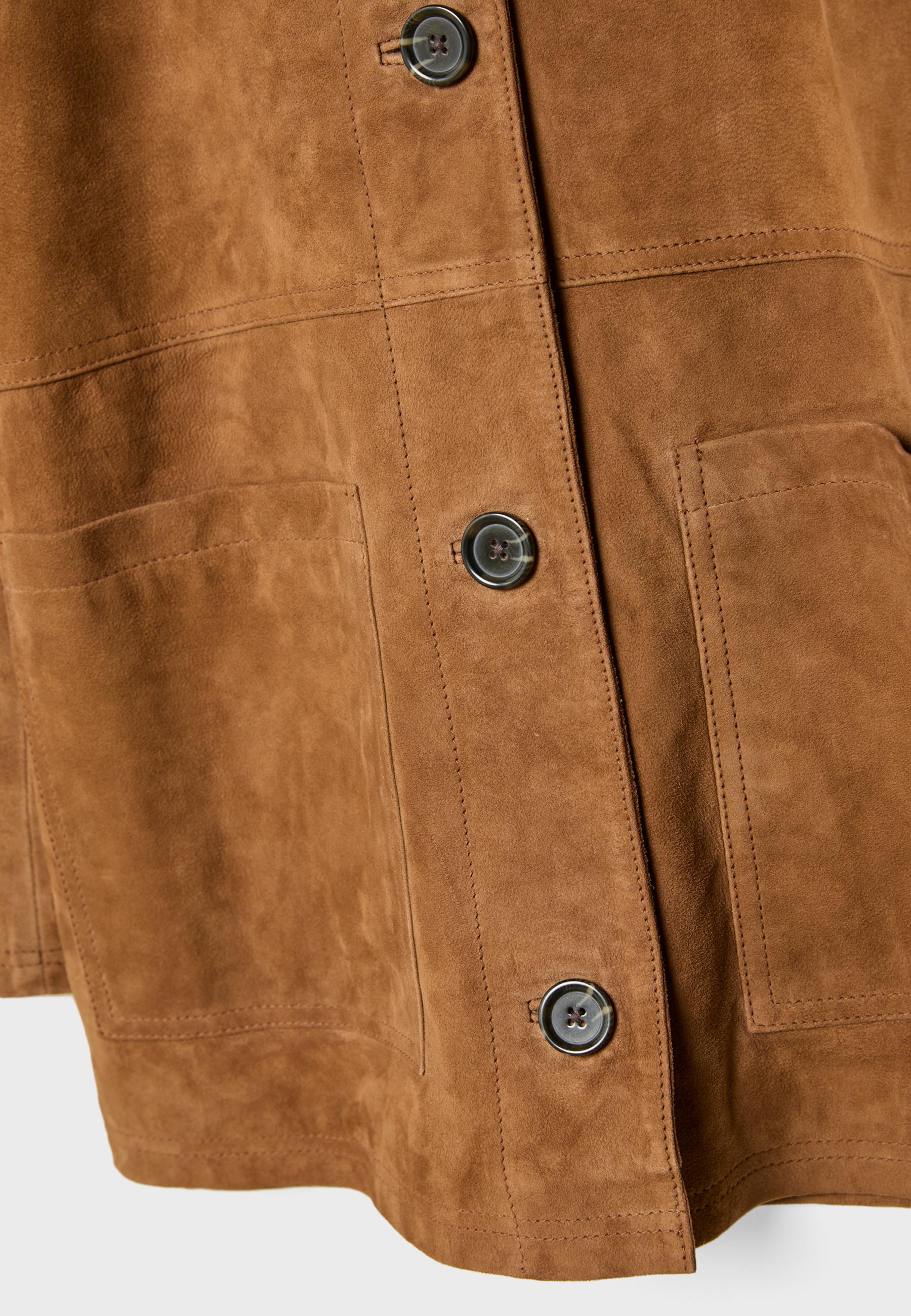 Leather Jacket with Pockets — Brown
