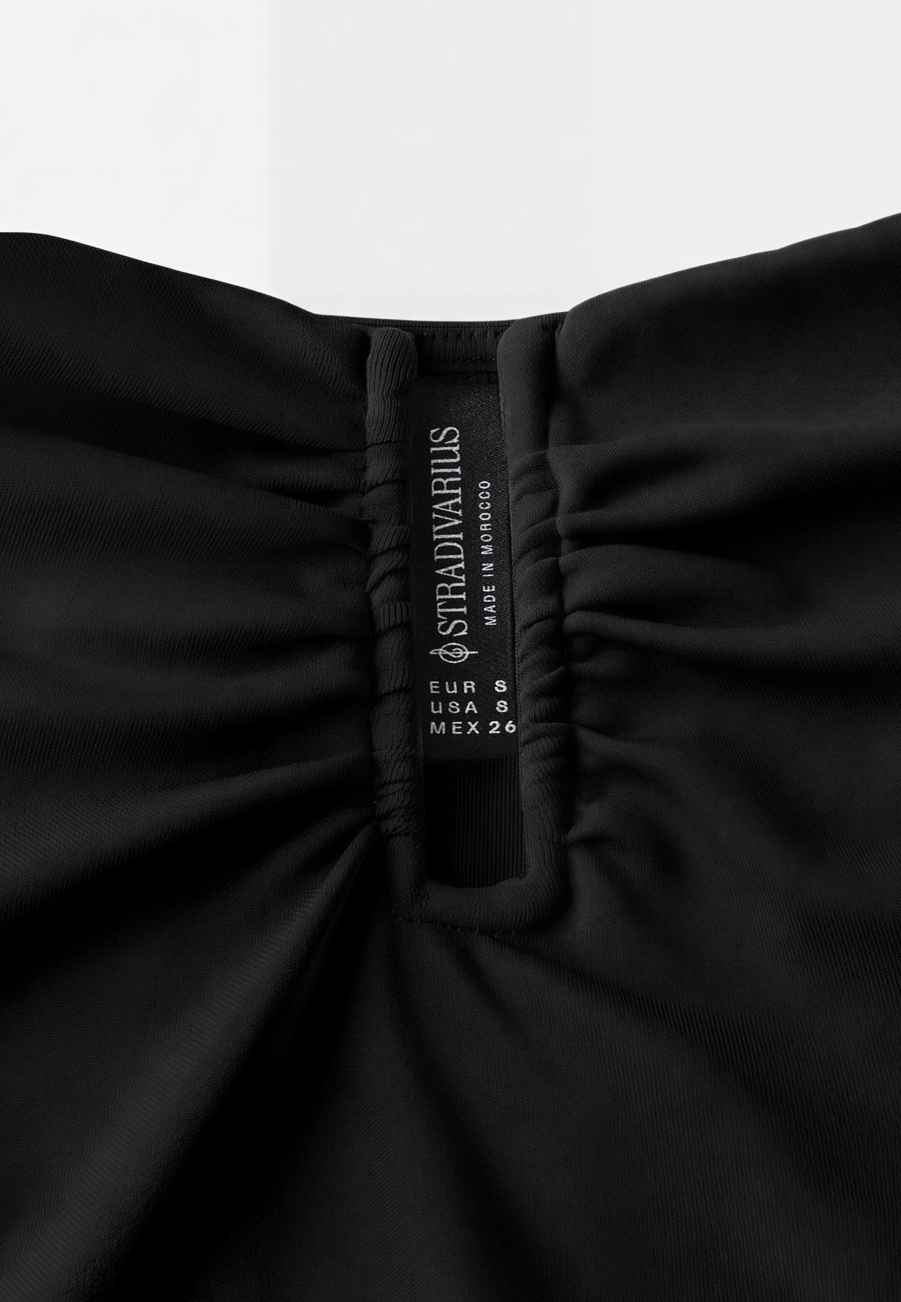Draped crop top — Black
