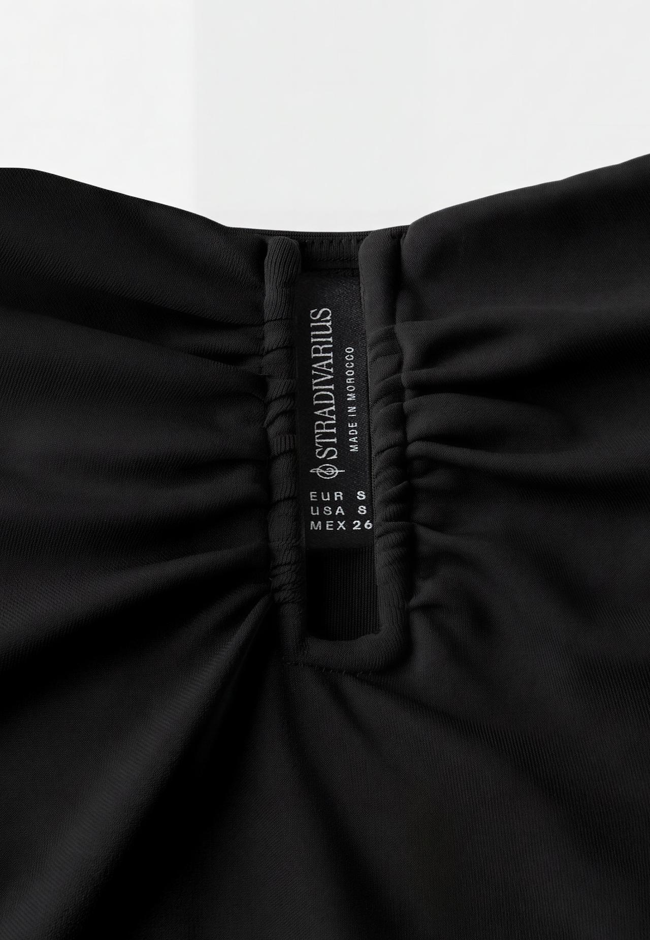 Draped crop top — Black