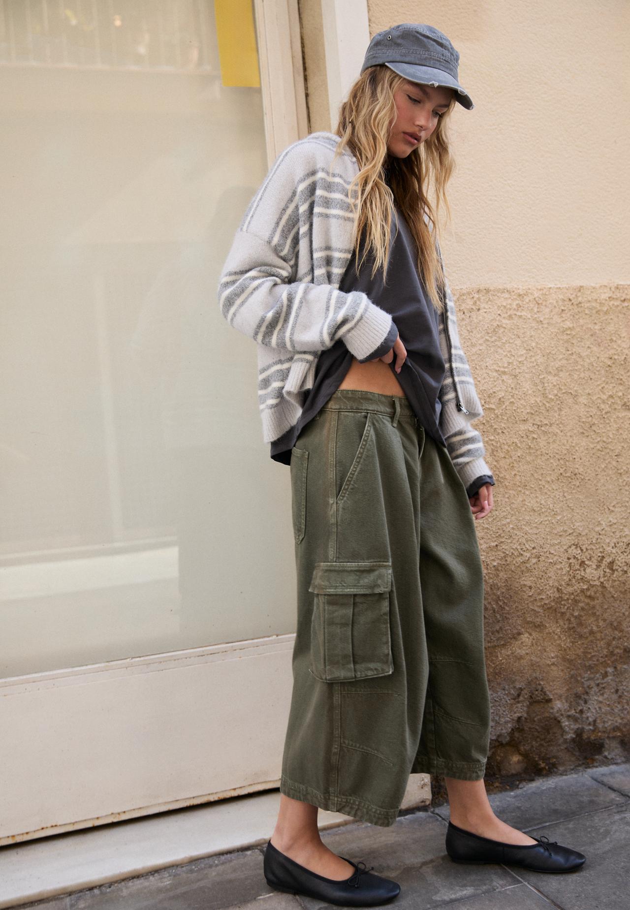 Twill cargo Bermuda shorts — Khaki