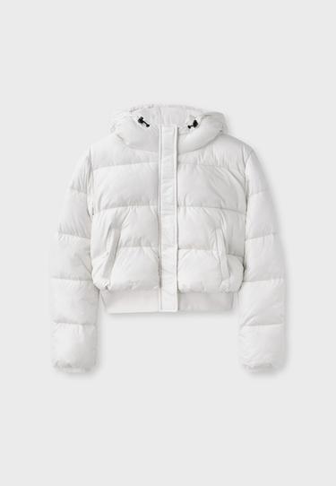 Shiny hooded padded jacket — Vanilla 7