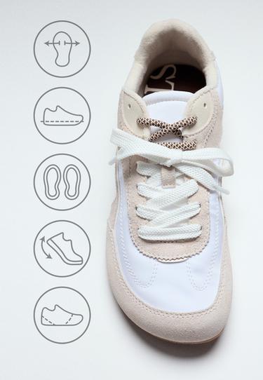 S009 Barefoot trainers with leather details — ECRU 1