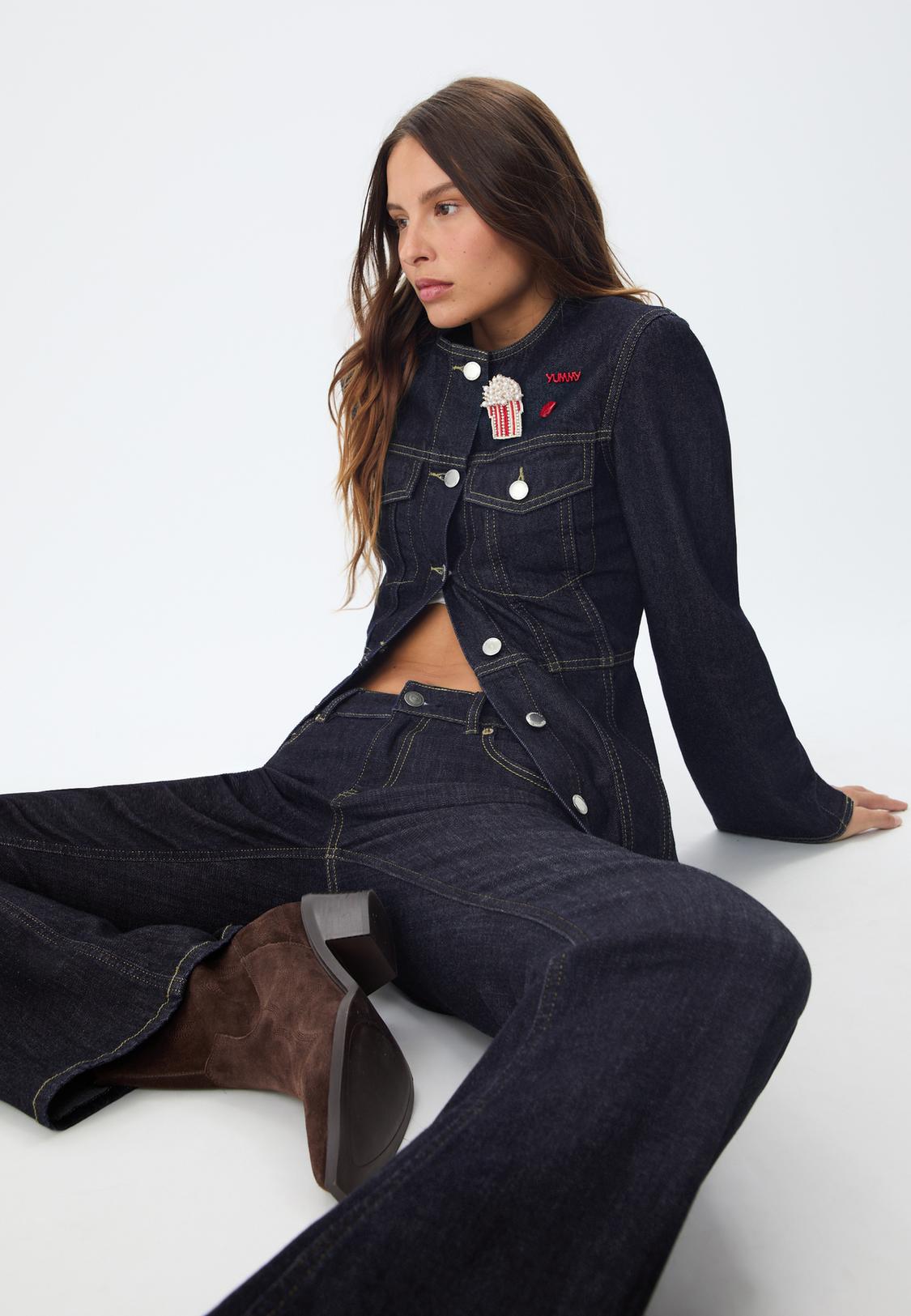 Veste ajustée en denim Mode femme Stradivarius Luxembourg