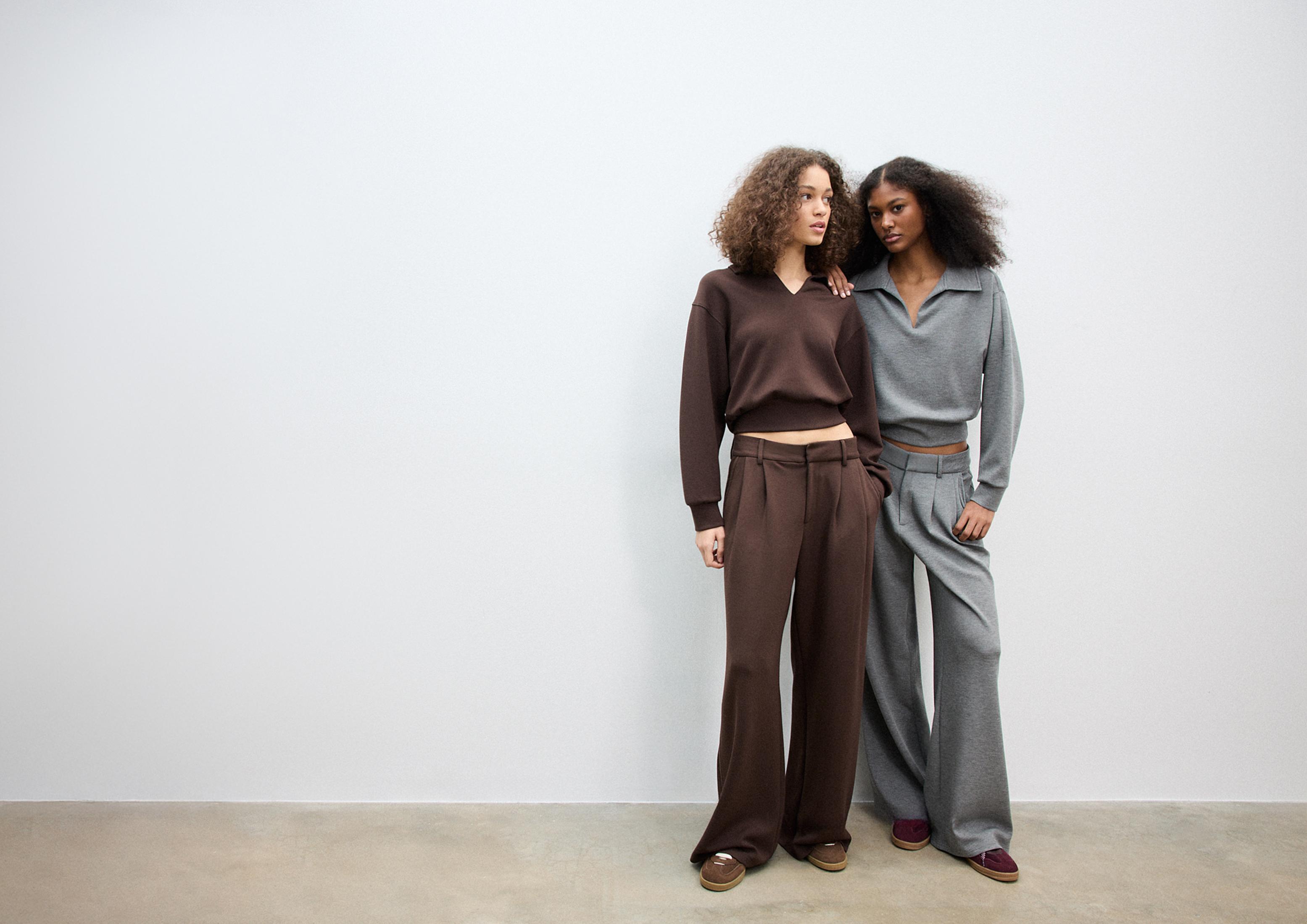 Soft-touch smart trousers — Brown
