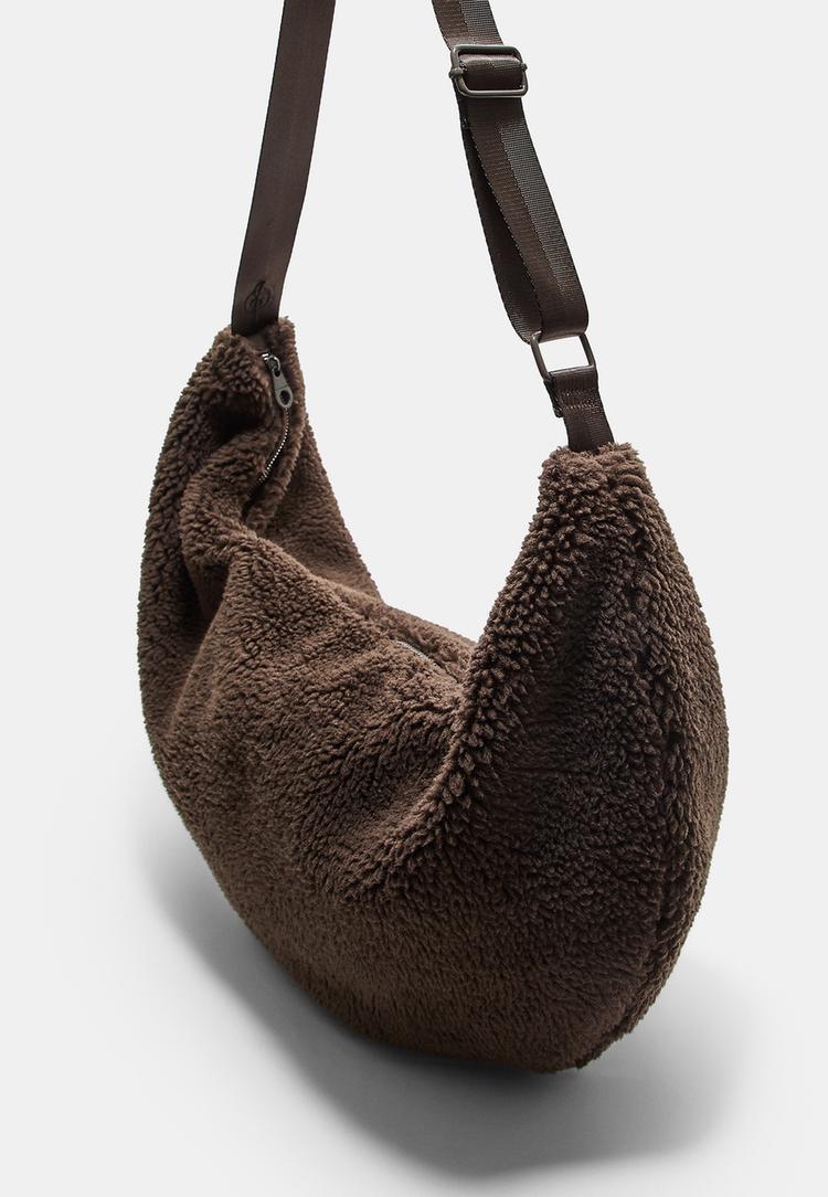 bolso bandolera efecto borreguito