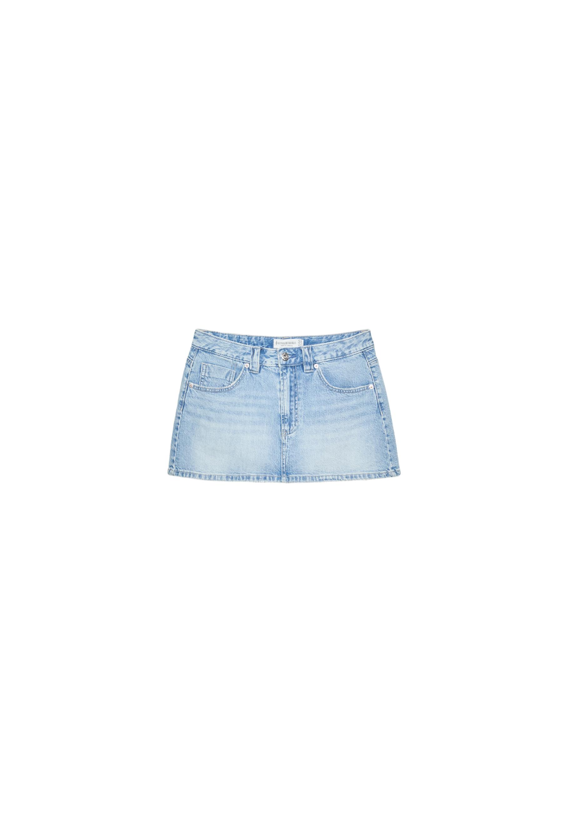 D62 denim skort — LIGHT BLEACH